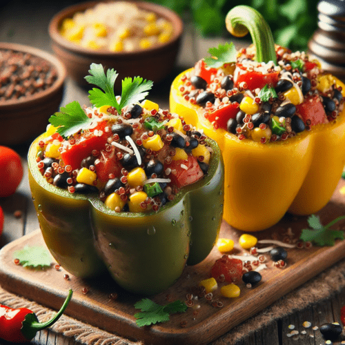Quinoa and Black Bean Stuffed Peppers