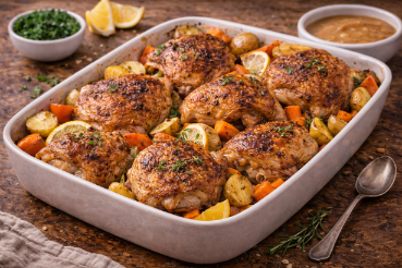 Roast Chicken Thighs with Vegetables