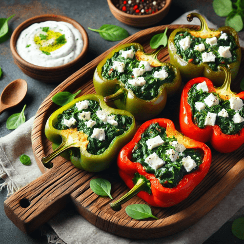 Spinach and Feta Stuffed Peppers