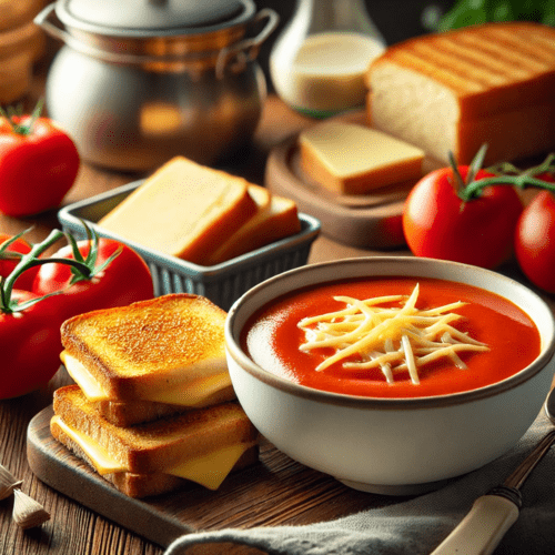 Tomato Soup with Grilled Cheese