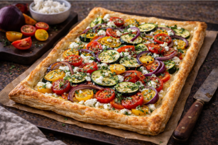 Grilled Vegetable and Goat Cheese Tart